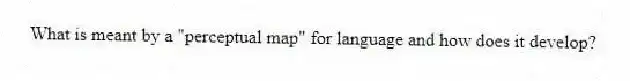 What is meant by a "perceptual map" for language and how does it develop?