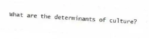 What are the determinants of culture?