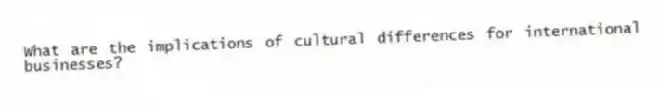 What are the implications of cultural differences for international businesses?