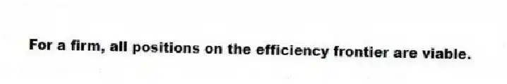 For a firm, all positions on the efficiency frontier are viable.
