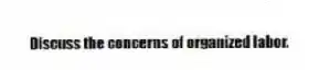 Discuss the concerns of organized labor.