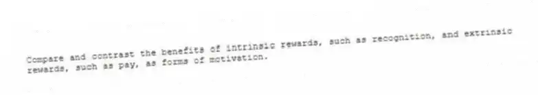 Compare and contrast the benefits of intrinsic rewards, such as recognition, and extrinsic rewards, such as pay, as forms of motivation.
