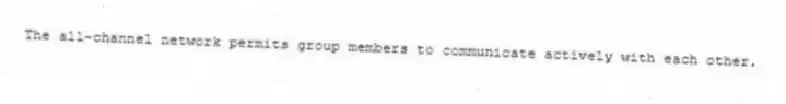 The all-channel network permits group members to communicate actively with each other.