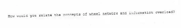 How would you relate the concepts of wheel network and information overload?