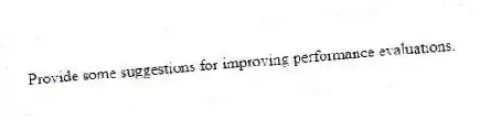 Provide some suggestions for improving performance evaluations.