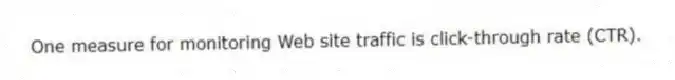 One measure for monitoring Web site traffic is click-through rate (CTR).