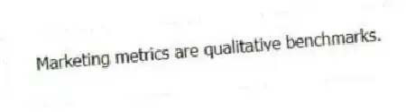 Marketing metrics are qualitative benchmarks.