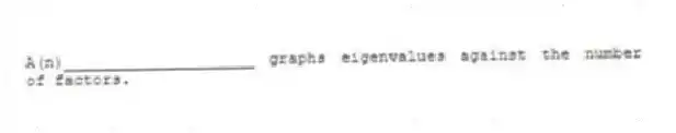 A(n)____________________ graphs eigenvalues against the number of factors.