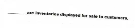 __________are inventories displayed for sale to customers.