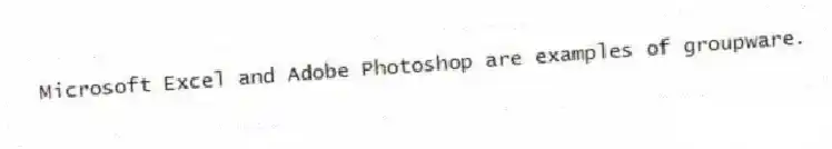 Microsoft Excel and Adobe Photoshop are examples of groupware.