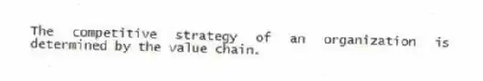 The competitive strategy of an organization is determined by the value chain.
