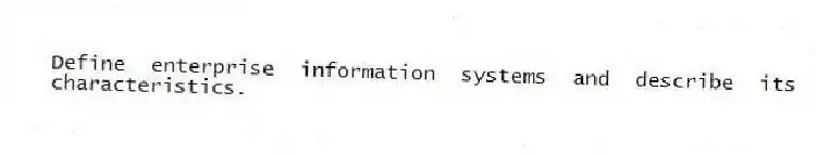 Define enterprise information systems and describe its characteristics.