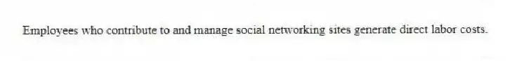 Employees who contribute to and manage social networking sites generate direct labor costs.