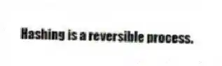 Hashing is a reversible process.