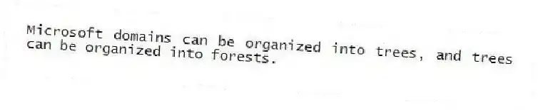 Microsoft domains can be organized into trees, and trees can be organized into forests.