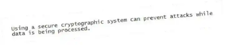 Using a secure cryptographic system can prevent attacks while data is being processed.