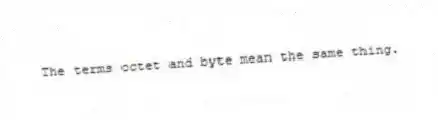 The terms octet and byte mean the same thing.
