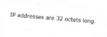 IP addresses are 32 octets long.