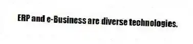 ERP and e-Business are diverse technologies.