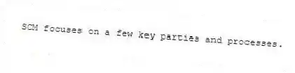 SCM focuses on a few key parties and processes.