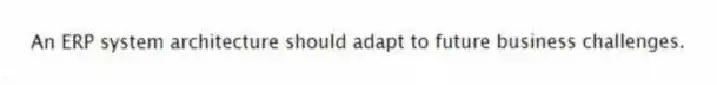 An ERP system architecture should adapt to future business challenges.