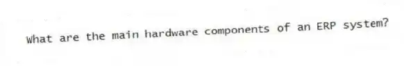 What are the main hardware components of an ERP system?