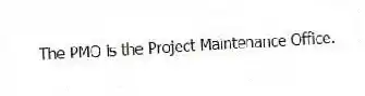 The PMO is the Project Maintenance Office.