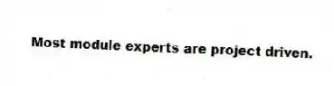 Most module experts are project driven.