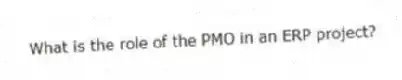 What is the role of the PMO in an ERP project?