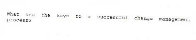 What are the keys to a successful change management process?