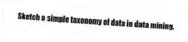 Sketch a simple taxonomy of data in data mining.