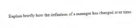 Explain briefly how the definition of a manager has changed over time.