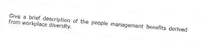 Give a brief description of the people management benefits derived from workplace diversity.