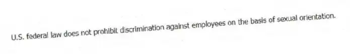 U.S. federal law does not prohibit discrimination against employees on the basis of sexual orientation.
