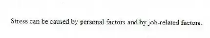 Stress can be caused by personal factors and by job-related factors.
