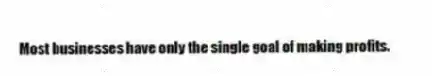 Most businesses have only the single goal of making profits.