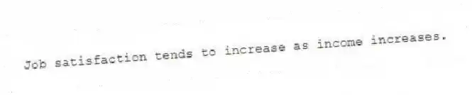 Job satisfaction tends to increase as income increases.