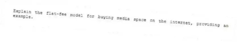 Explain the flat-fee model for buying media space on the internet, providing an example.