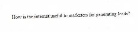 How is the internet useful to marketers for generating leads?