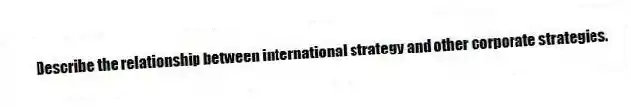 Describe the relationship between international strategy and other corporate strategies.