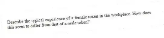 Describe the typical experience of a female token in the workplace. How does this seem to differ from that of a male token?