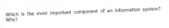 Which is the most important component of an information system? Why?