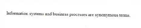 Information systems and business processes are synonymous terms.