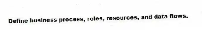 Define business process, roles, resources, and data flows.