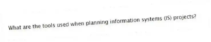 What are the tools used when planning information systems (IS) projects?