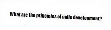 What are the principles of agile development?