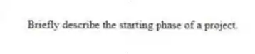 Briefly describe the starting phase of a project.