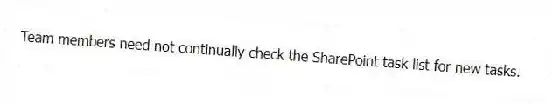 Team members need not continually check the SharePoint task list for new tasks.