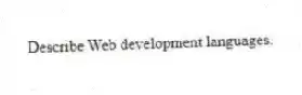 Describe Web development languages.