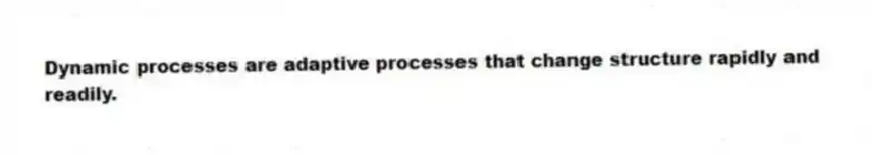 Dynamic processes are adaptive processes that change structure rapidly and readily.